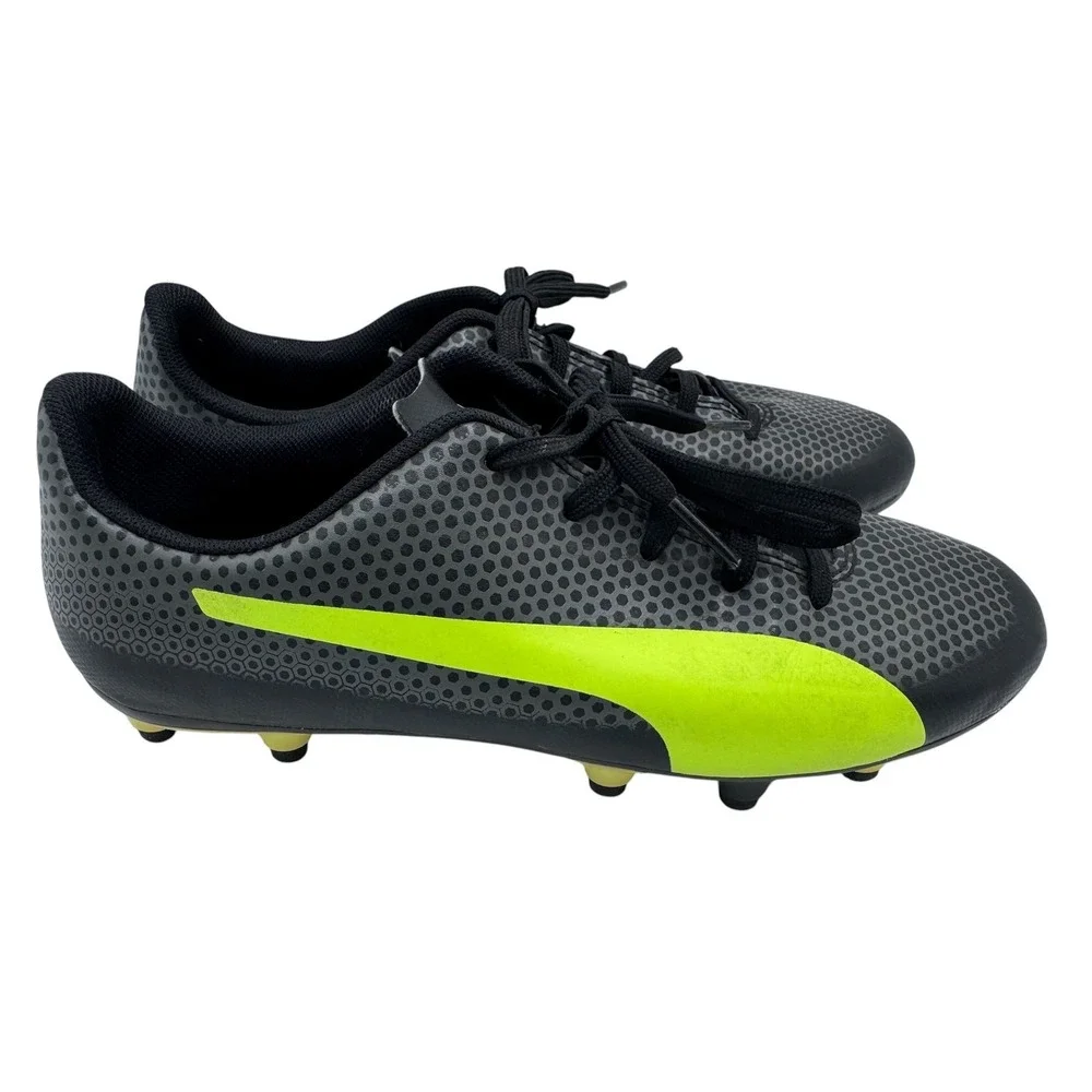 Puma Kids Size 6 Black Yellow Soccer Cleats Spirit FG 104493 03